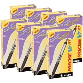 8 PACK: Pilot Precise V7 Retractable Black Rolling Ball Ink Pens, 1 Single Pen (26067)