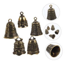 Operitacx 1set Unicorn Ornament Vintage Bells Bell Garland Bells for Decoration Antique Style Door Bell Bells Decor Vintage Bell Pendant Keychain Making Bell Key Ring Ornament Charm 5pcs