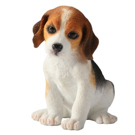 Veronese Design 3 1/2 Inch Beagle Puppy Sitting Head Tilted Left Resin Statue Hand Painted Animal Figurine, WU78155AA