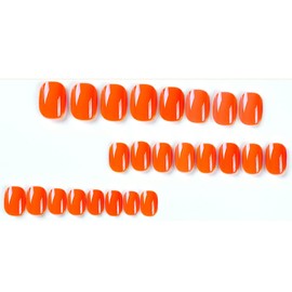 96Pcs Press On Nails Short Square Fake Nails Orange Pink Dark Purple Brown False Nails With Glossy Designs Acrylic Nails Press Ons Short Full Cover Glue On Nails Stick On Nails For Women