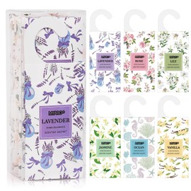MYARO 12 Packs Large Sachets for Drawer & Closet Air Freshener Scent Potpourri Bag Long Lasting Deodorizer 6 Scents - Lavender, Rose, Jasmine, Ocean, Vanilla, Lily