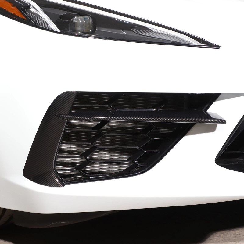 carcartrim-2022 Carbon fiber ABS Front Bumper Fog Light Lamp Trims
