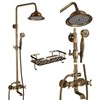 Antique Brass 8-Inch Rainfall Shower System with Hand Shower &