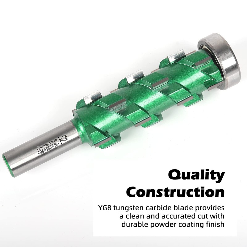 KOWOOD PRO Flush Trim Router Bit(20 Flutes) 1/2" Shank,2-3/4"Cut Length