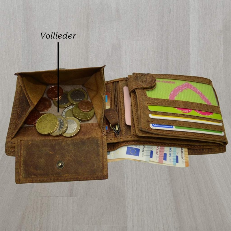 flevado Adler Men's Wallet Buffalo Leather Biker Wallet with RFID
