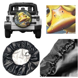 Funny Duck Spare Tire Cover with Unique Print, Weatherproof Wheel Covers Tire Protector, Universal Fit for Rv, Trailer, SUV, Camper Vehicle