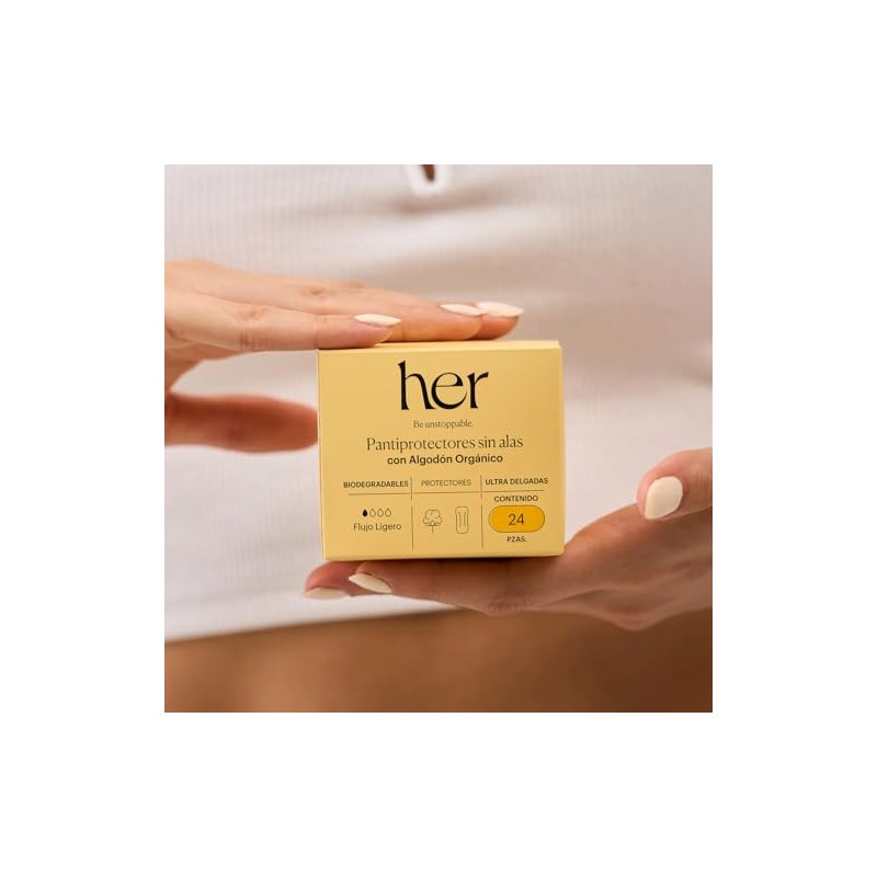 Her Kit Pantiprotectores de Algodón Orgánico Flujo Ligero Paquete de