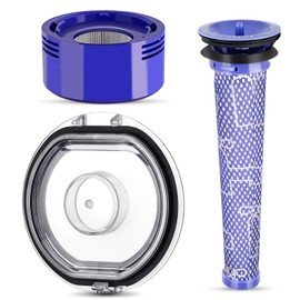 ACCTDLF Dust Bin Lid + Pre&Post HEPA Filter Set Replacement for Dyson V7 V8 Vacuum Cleaner,Canister Dirt Cup Cover,Bottom Accessories Cover Parts,Dust Collector Lid