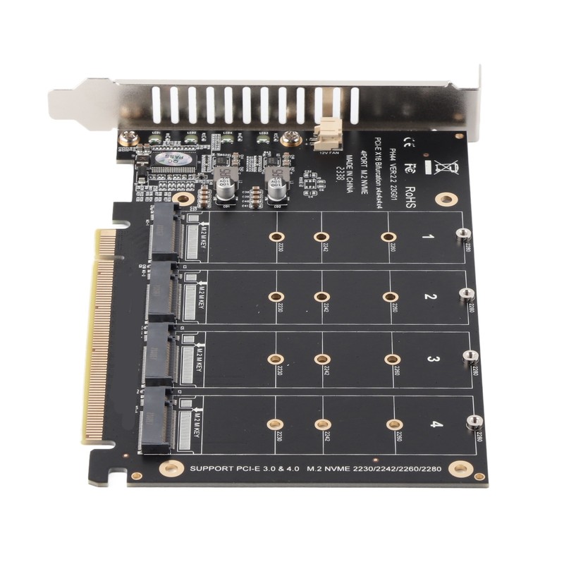 M.2 NVME SSD to PCIE X16 Adapter 4 Port High