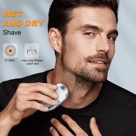Mini Electric Shaver Mini Portable Electric Shaver for Men Mini Razor Powerful for Men USB C Rechargeable with Battery (White, Mini)