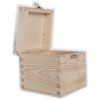 Small Square Cube Wooden Box with Lid & Clasp Closure