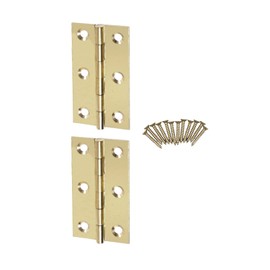 Solid Brass Butt Hinges Door Hinges Internal 63mm/2.5-Inch Rising Butt Hinges for Internal External Doors Hinges for Cupboards Cabinets Doors Pack of 2.