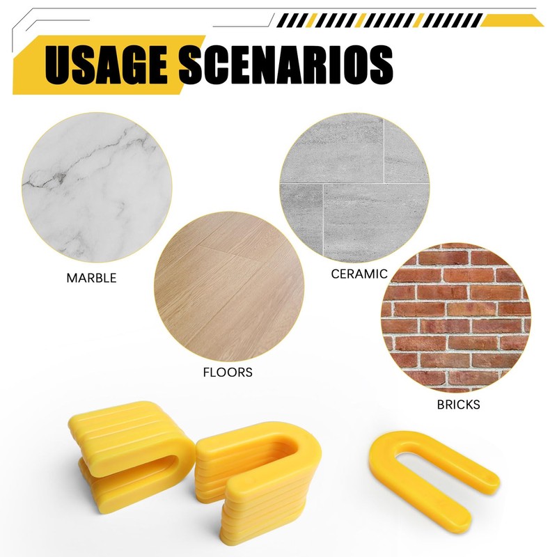 200 Horseshoe Tile Spacers, 3/16-Inch U-Shaped Plastic Spacers for Tile