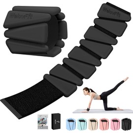 Adjustable Wearable Pilates Wrist & Ankle Weights 2LBS*2 For Women & Men | Arm & Leg Weights Silicone Wrist Bangles For Home Gym Workout, Travel, Yoga, Barre, Strength Training-Set Of 2