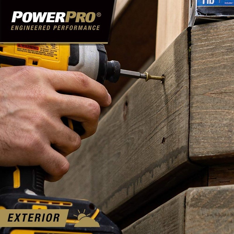 Power Pro Premium Exterior Wood Screws, #8 x 1-1/2"Inch All-Purpose