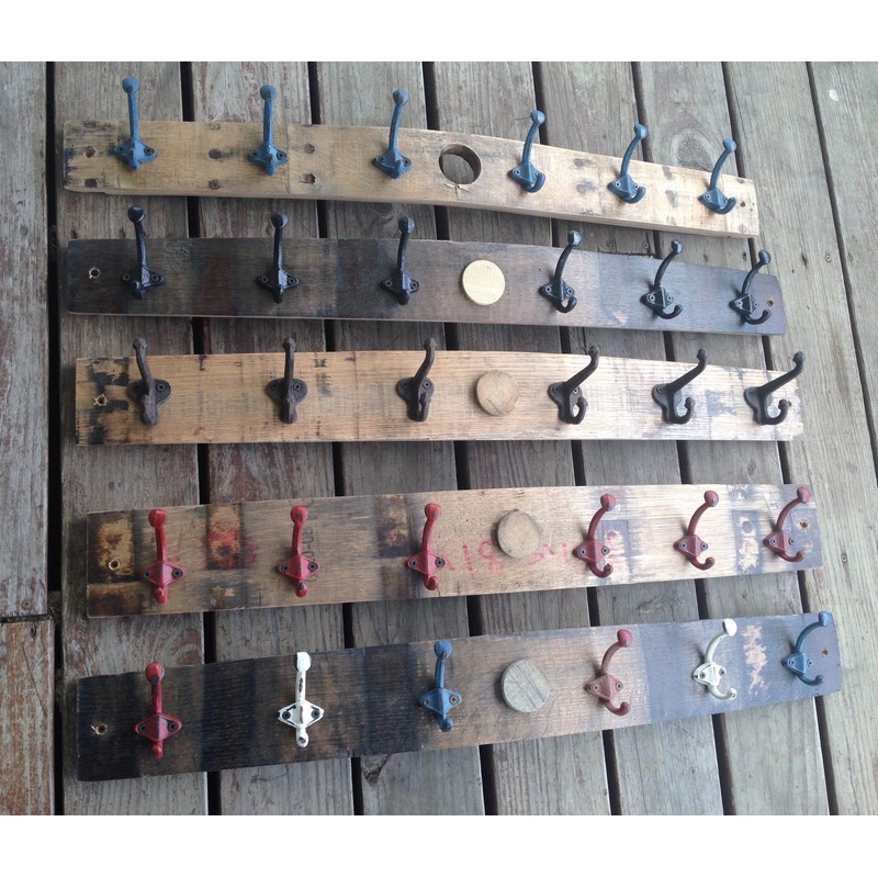 Kentucky Bourbon Barrel Stave Hook Rack