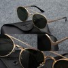 OSSAT Double Bridge Round Sunglasses Metal Frame