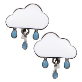 Healeved 1 Pair Adorable Cloud Raindrop Shape Ear Clips Non Piercing Fashion Earrings for Ladies Lightweight Ear Accessories for Friends Loved Ones