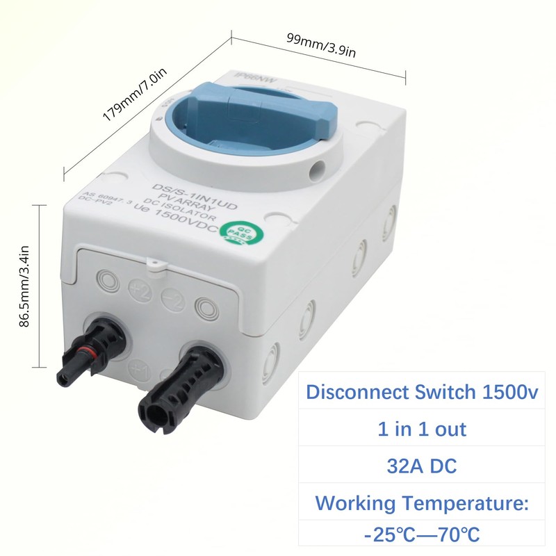 Solar DC Disconnect Switch-HXH 2-in-2-out 1000V IP66 Isolator Switch, Versatile