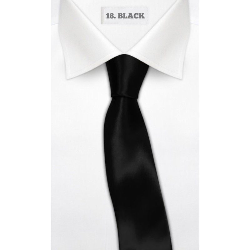OM3® K-02 Black Slim Tie Men's Tuxedo Slim Plain Tie