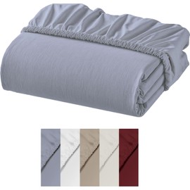 Sloomo Jersey Fitted Sheet, 100% Cotton, Soft & Breathable Bed Sheet with Elastic, Skin-Friendly Fitted Sheet for Mattress Easy Care & Oeko-Tex Certified (Anthracite, 90 x 200)