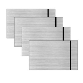 Oubit 4 Pack ABS Plastic Sheet, 12'' x 8'' Laser Engraving Double Color Plastic Sheet, Moldable Sheet for DIY Craft Projects Handicrafts Sign Photo Frame Home Decor (Brushed Silver)