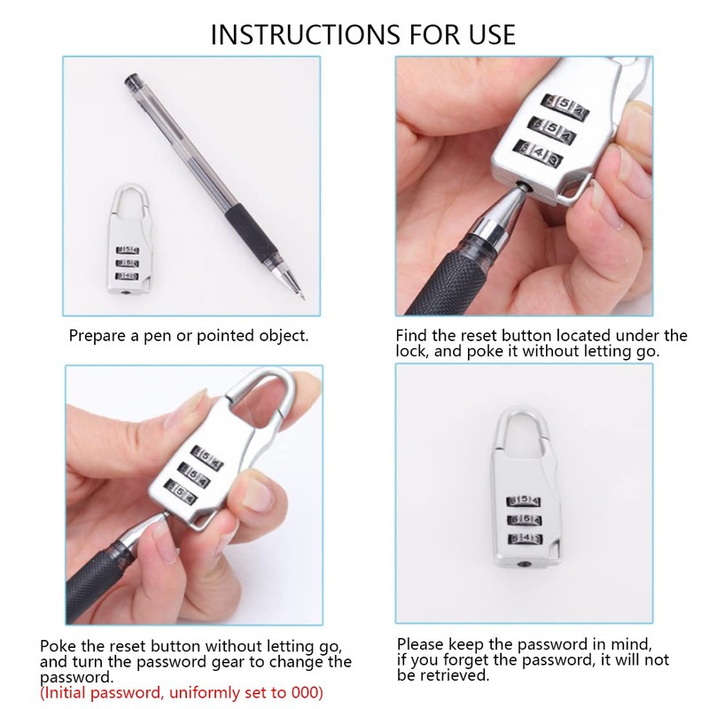 SDTC Tech 5 PCS Combination Luggage Lock Password Security Padlock