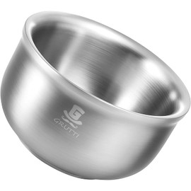 GRUTTI Stainless Steel Shaving Bowl, 4.53 Inch (11.5cm) Rust-Free Shaving Soap Dish, Easy to Clean Sustainable Shaving Bowl for Shaving Soap & Shaving Cream, Fits Shaving Brush