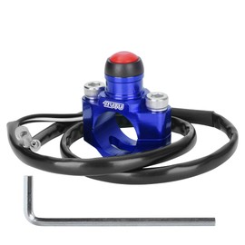 RUTU CNC Universal Motorcycle Engine Stop Start Kill Switch Button with Mounting Backplate for KLX450 KLX250 KLX110 CR125 CRF250 CRF450 XR250 ATV,Dirt Pit Bike,Scooter,Quad - Black