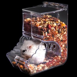 Automatischer Hamsterfutterautomat, Acryl Hamsterfutterautomat, Futterspender Transparentes Acryl, Hamster Futterspender, für Hamstern, Meerschweinchen, Mini-Igeln und Anderen Kleintieren