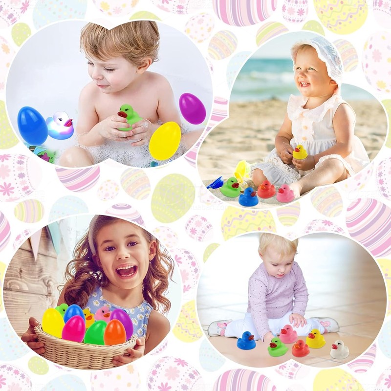 TaimeiMao Pack of 6 Pre-Filled Easter Eggs, Illuminated Bath Toy,