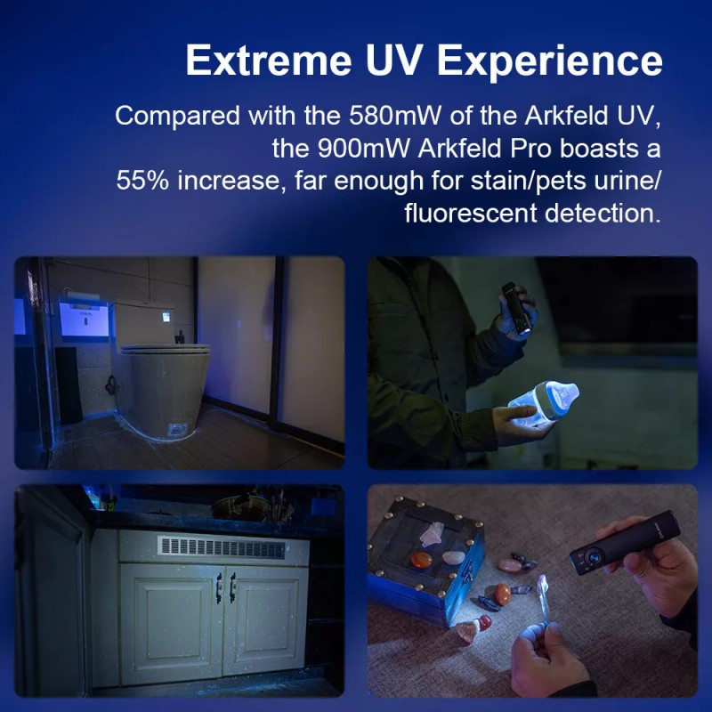 Olight Arkfeld Pro Flat Flashlight with LED Light, UV &