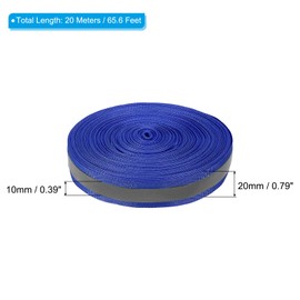 PATIKIL Reflective Tape Strips 20mm x 22yds High Visibility Reflective Tape Sewing DIY Warning Safety Fabric Webbing Clothing Raincoat Blue