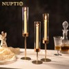 NUPTIO Hurricane Candle Holder for Candlestick: 6 Pcs Gold Taper