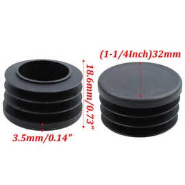 AUXBC 32PCS (1-1/4Inch) 32mm Round Plastic Plug, Black Furniture Finishing Sliders, Round Pipe Tubing End Cap, Plastic Insert End Caps for Round Metal Tube