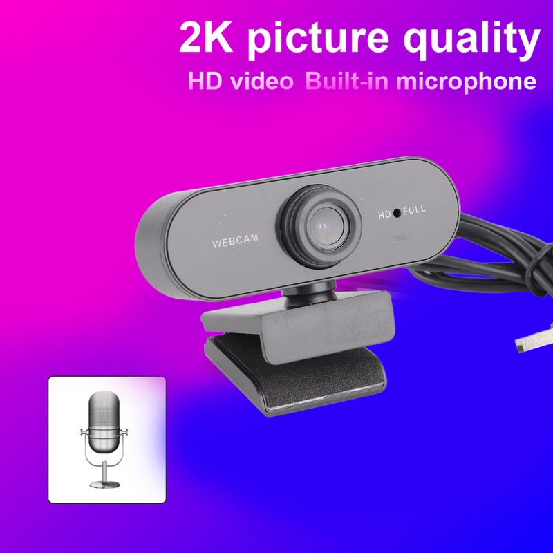 Webcam USB Camera Builtin Microphone Computer Accessory for Live Broadcast