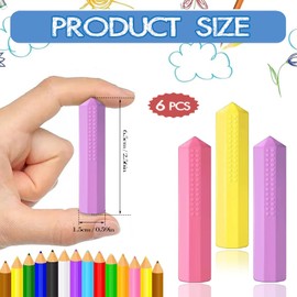 CHEUNGHAO 6 PCS Sensory Chew Pencil Toppers Set Chewable Pencil Toppers Autism Chew Toys for Sensory Boys and Girls, Oral Motor Needs(pink, purple, yellow)