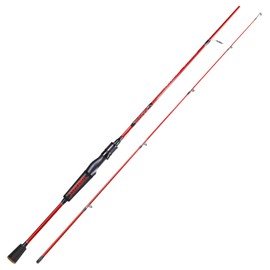 One Bass Fishing Rods,IM7 Graphite Spinning Rod & Casting Rod, 2 Pc Strong Quality Baitcasting Rod with Super Polymer Handle- 6'6" Spinning -Red