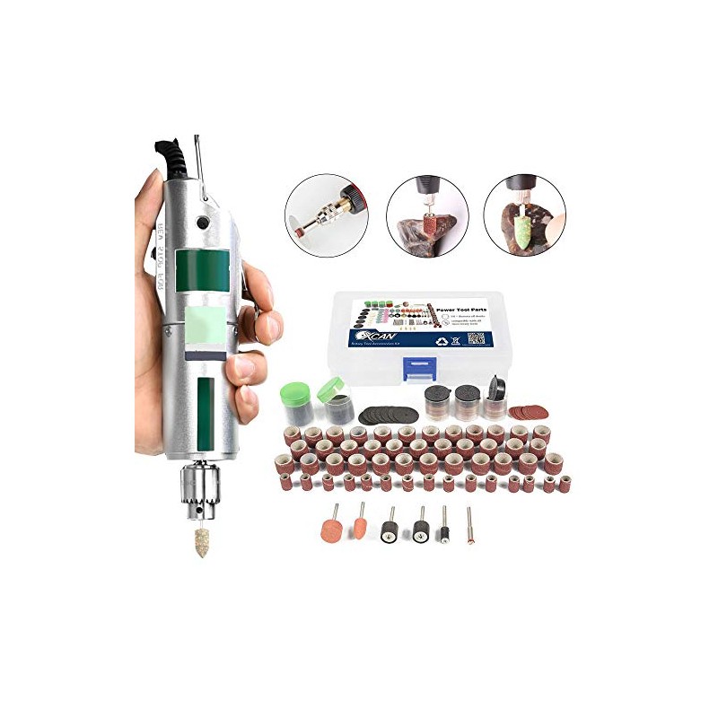 206Pcs Rotary Tool Accessories Kit 1/8 inch Shank Drill Hobby