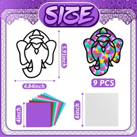 18 Pcs Diwali Suncatchers Educational Arts and Crafts DIY Diwali Crafts Window Art Diwali Kids Activities Suncatcher Paper Kit Stained Glass Effect Paper Suncatchers for Kids Diwali Crafting Supplies