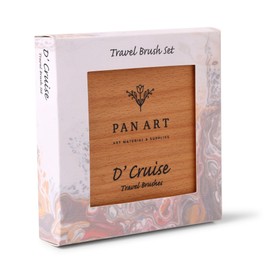 Pan Art Watercolour Brush Set No. 04-08 in Wooden Box - 1pc Aquarelle Art Supplies