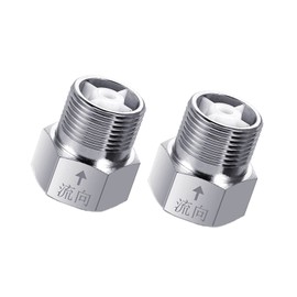 Brass Check Valve 1/2" Female to 1/2" Male Thread Non Return One Way Backflow Preventer Nickel Plated Valve Connect Supply Hose for Rv Heater, Toilet , Water Tower 2PCS