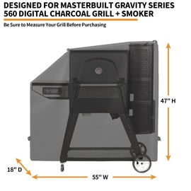 NEXCOVER Grill Cover - Compatible with Masterbuilt Gravity Series 560 Digital Charcoal Grill, Waterproof Smoker Cover, Heavy Duty BBQ Cover, Fade Resistant Barbecue Cover, Anti-UV & Weather Resistant.