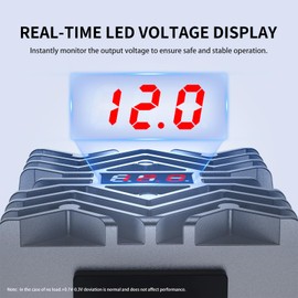 24V to 12V Step-Down Converter with LED Display and MCU, 16AWG Cable, Integrated Fuse, IP67 Waterproof, DC-DC Voltage Converter for Trucks, Caravans, Solar Energy and Outdoor Systems