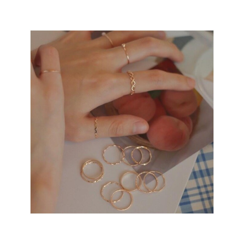 포포제니 여성 데일리 레이어드반지 20종 세트 Popo Jenny Women's Daily