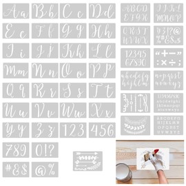 Letter Stencil Drawing Stencils for Painting Vintage Large Wall Stencils Painting Stencils 45 Pieces Stencil Ornament Letter Stencil Post Stencil for Art Scrapbooking Wood Painting