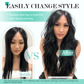 Ukira Black Hair Extensions Clip in Real Human Hair, 20 Inch 120g Jet Black Seamless Clip in Hair Extensions Human Hair, Natural Straight Remy Human Hair Clip in Hair Extensions Black Women