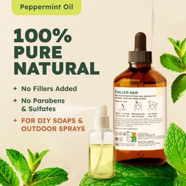KUKKA 100% Pure & Natural Essential Oils Peppermint Oil for Skin, Hair, Diffuser, & DIY Soap Making Scents(4 Fl Oz/118 ml)