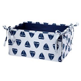 Nautica Kids Separates Sailboats/Rope Print Nursery Storage, Navy/White