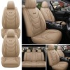 Unbranded Beige Universal Leather Full Set Car Seat Cover 5-Seats